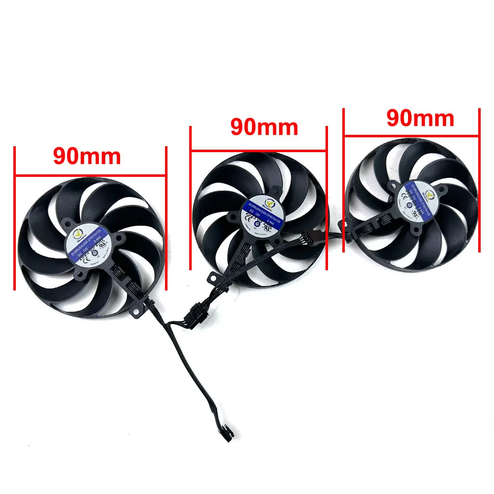 NEW Cooling Fan 3pcs 90mm 7pin CF9010U12S For ASUS ROG-STRIX-RTX3050-8G-GAMING video card  fans