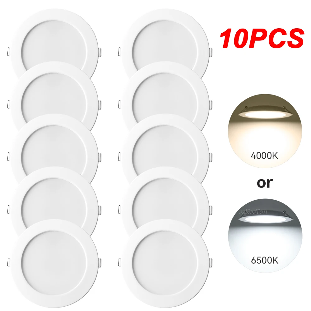 

10Pcs/Lot Led Downlight 220V Ceiling Light 5W 7W 9W 12W 20W Recessed Round Round Panel Light Spotlight Indoor Lighting