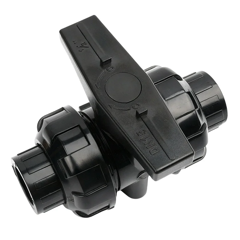 1PC I.D 20/25/32mm Black PVC Union Ball Valve Manual Switch Chemical Pipe Valve Aquarium Water Pipe Connectors Supply Fittings