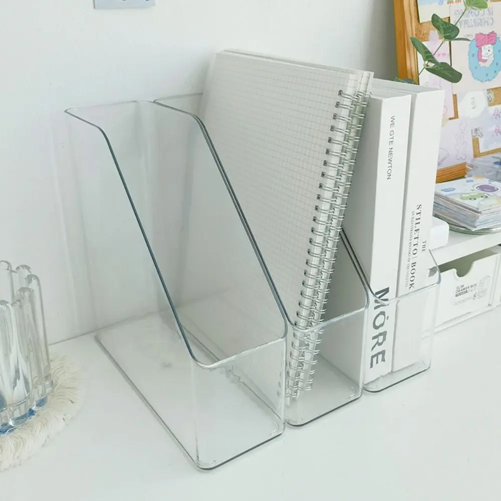 

Simple Style File Folder Book Magazine Holder Desk Document Paper Vertical Storage Organizer Stand Transparent Book Shelf Rack