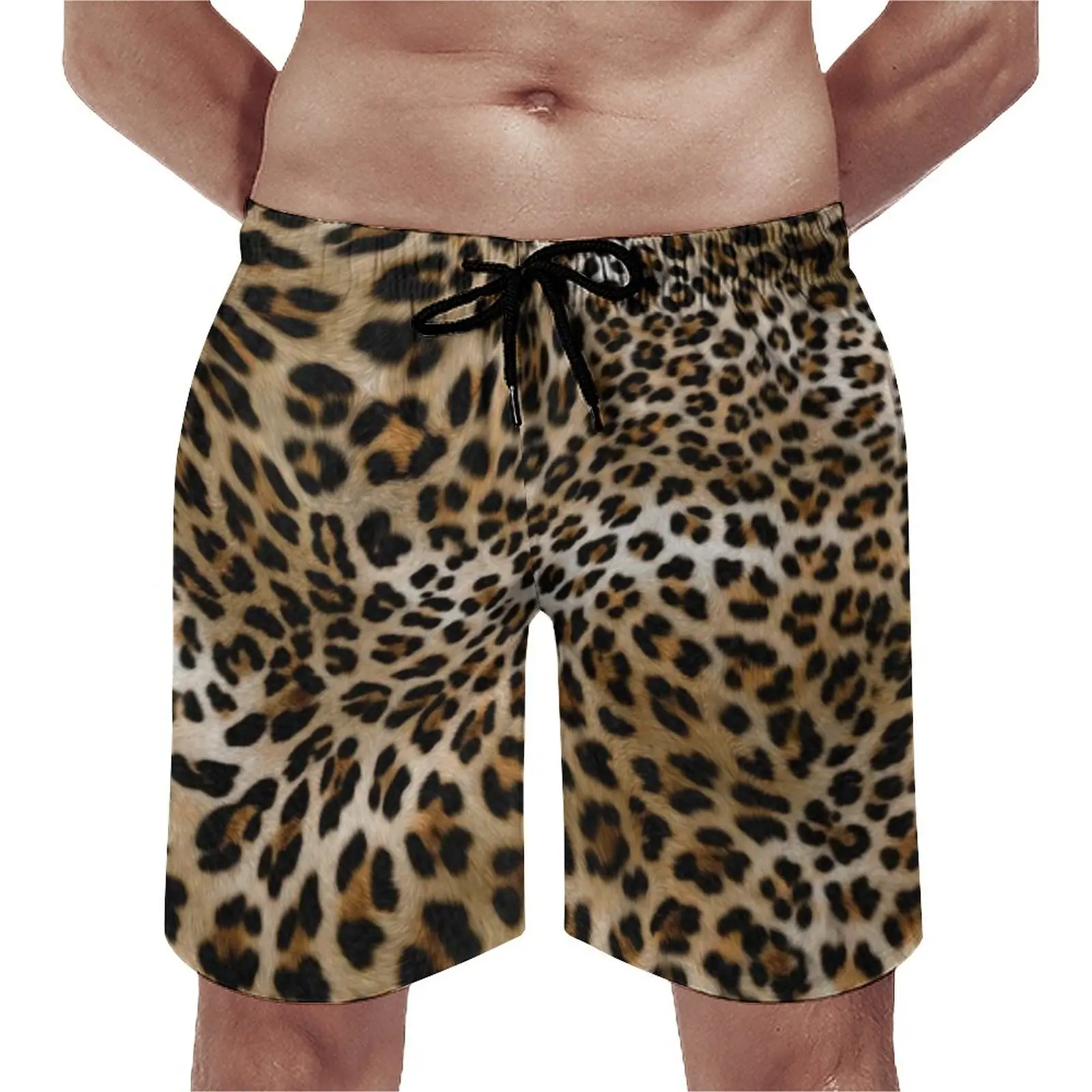 

Animal Skin Print Board Shorts Leopard Pattern Beach Short Pants Elastic Waist Funny Design Swimming Trunks Big Size