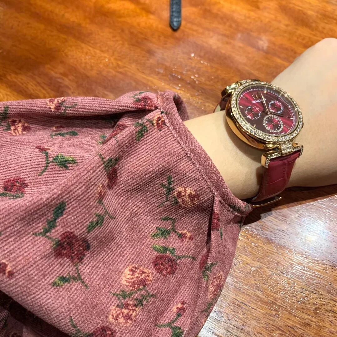 جديد وصول المخملية الأزهار تنورة طويلة الحلو الورك إخفاء الخريف الشتاء المرأة التخسيس عالية الخصر فستان الجنية الوردي