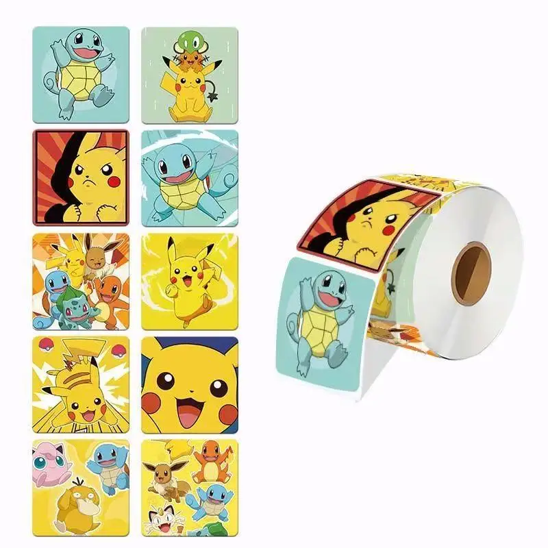 Pokemon, Stickers Decoration 500pcs/Roll Cute Cartoon Stickers Waterproof Stickers For DIY Scrapbooking, Envelope Sealing,