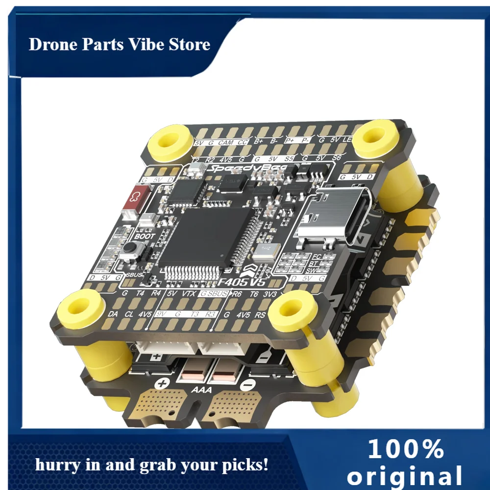 

APSpeedyBee F405 V5 3-6S 30X30mm FPV Stack F405 Flight Controller OX32 55A 4in1 ESC FPV Freestyle Drones DIY Parts V3 50A ESC
