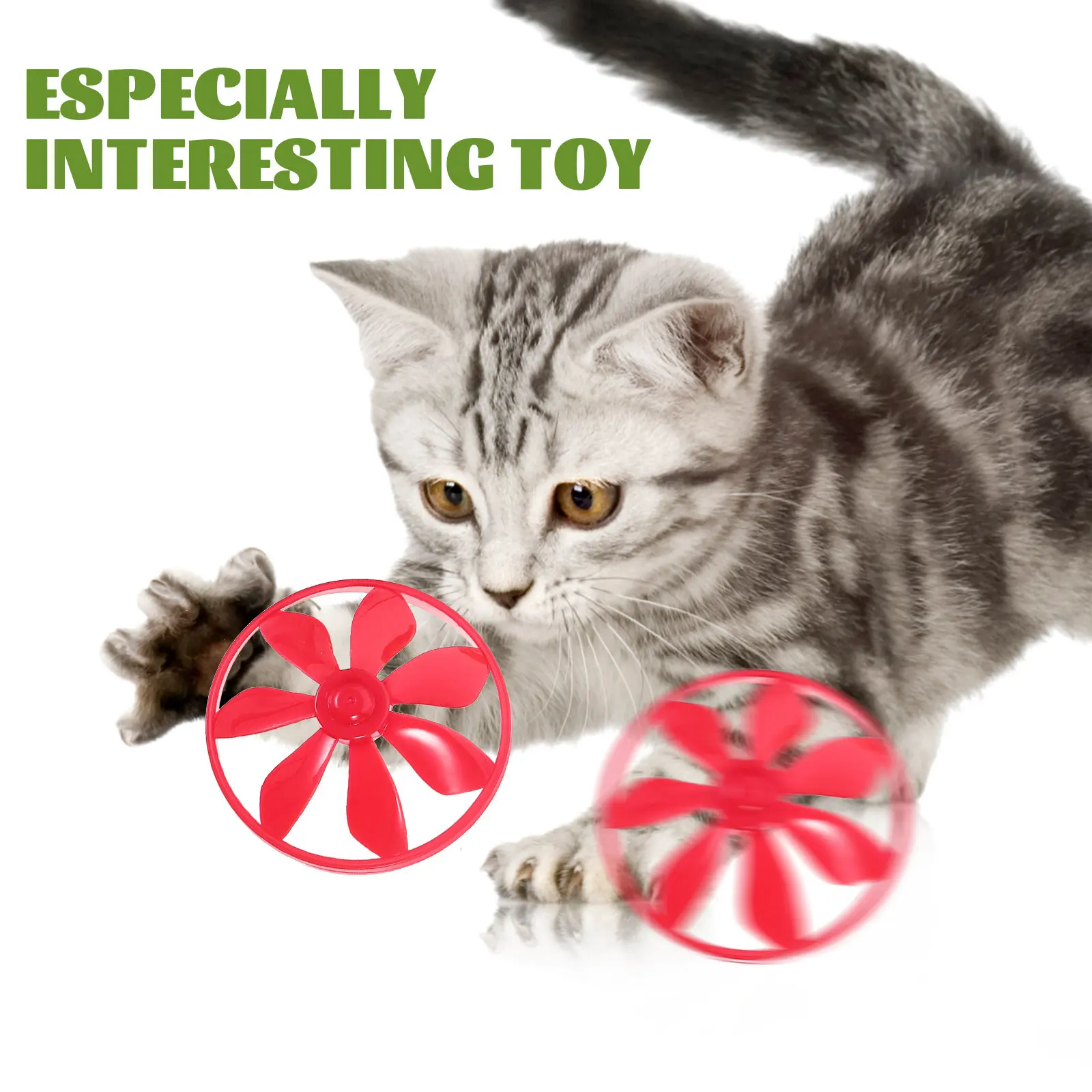 1Pcs Cat Fetch Plastic Flying Disc Saucer Interactive Chasing Exercising Play Game for Active Cats Fetch Pet Toy