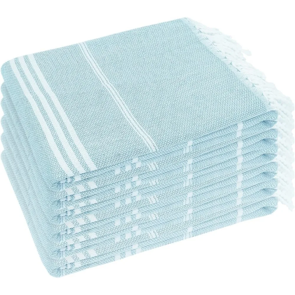 

Six Pack Oversized Quick Dry Sand Free Beach Towels 36x71 Inch Blue