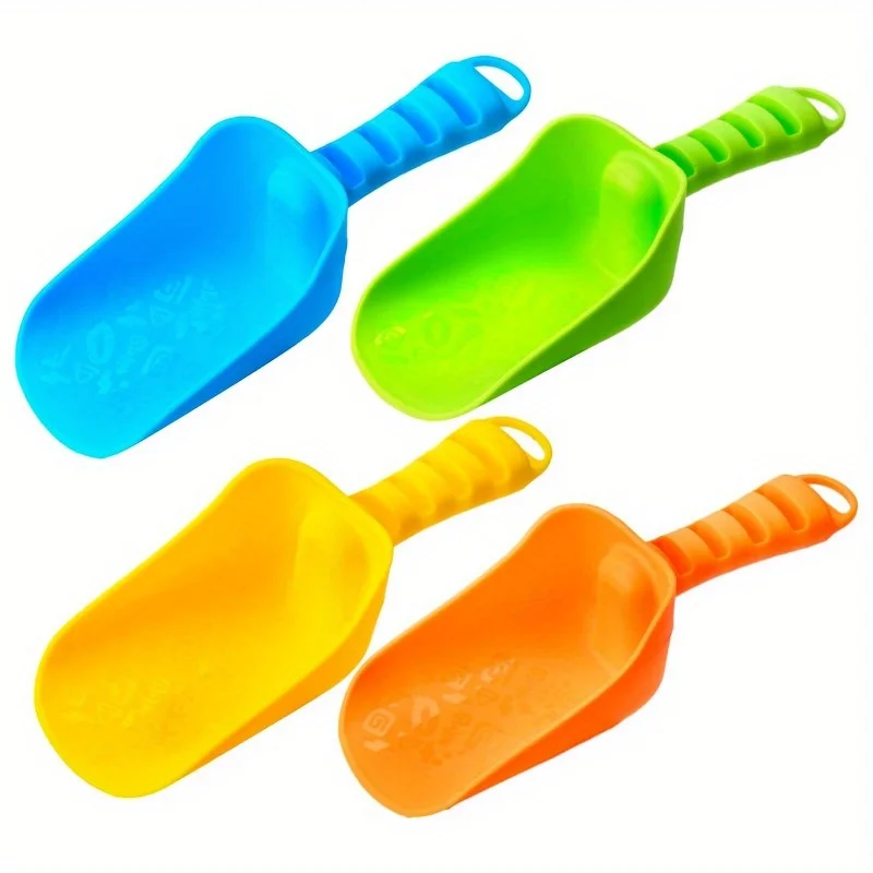 Joyfy 4 Packs Beach Sand Shovels Colorful Scoops Travel Sand Toys Outdoor Digging Play for Kids Sandbox Toys Gift