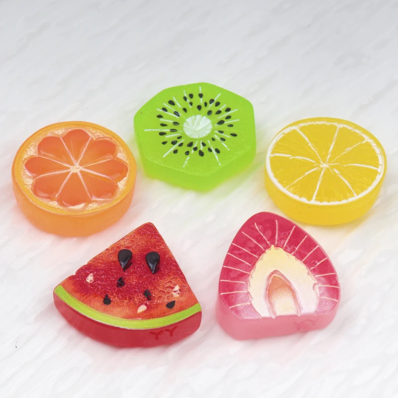 10/100pcs Resin Simulated Mixed Fruits Strawberry Lemon Watermelon for Scrapbooking Wedding Decor DIY Decor Making Accessories