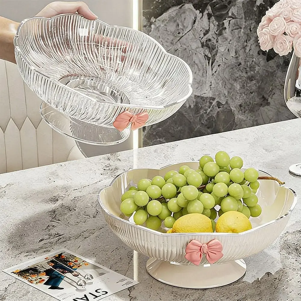 Draining Hole Footed Candy Platter Multifunctional Light Luxury Candy Fruit Plate Plastic Snack Placement Platter Table Ornament