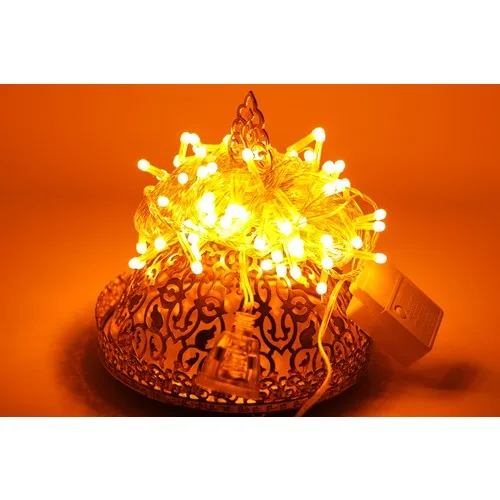 Feast Orange Color Brass Christmas Lights 10 Meters 100 Leds & Multi-Function & Incremental-G0-008