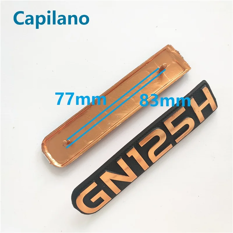 motorcycle gold color GN125H metal plate texture sign label mark for Suzuki 125cc GN 125 side cover spare parts ( aluminum)