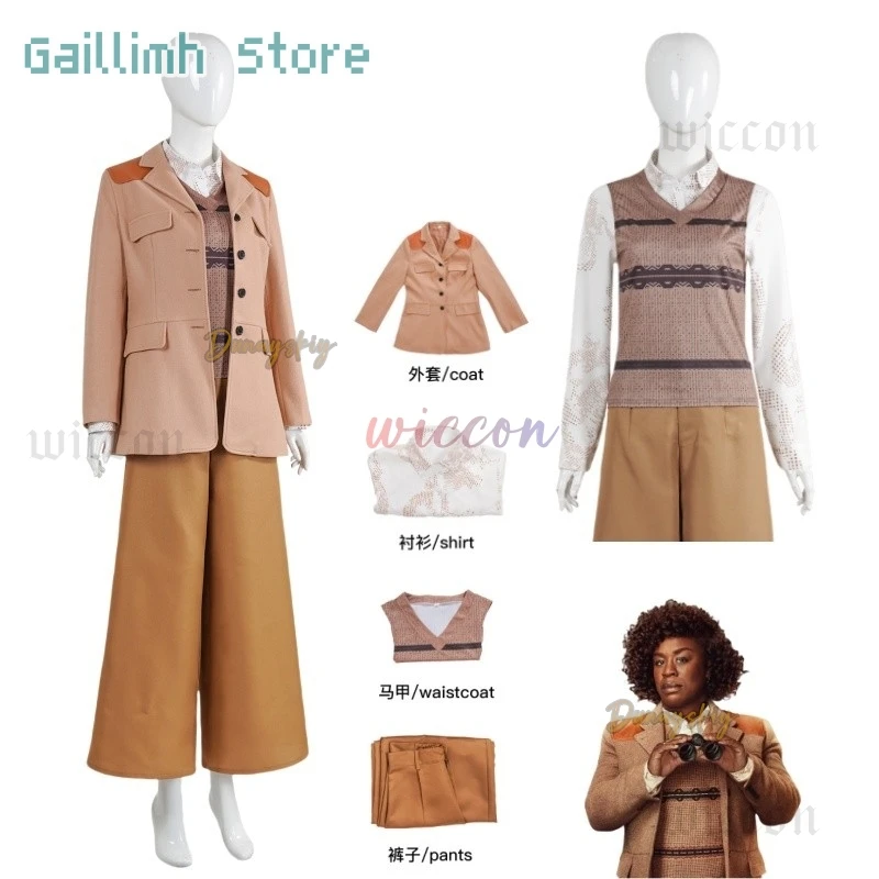 

Detective Cordelia Cupp Cosplay Movie The Residence Costume Woman Detective Trench Vest Uniform Suit Party Play Cordelia Outfit