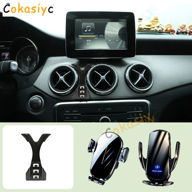 Auto-Handyhalterung für Mercedes Benz B-Klasse W246 2011-2019, spezielle Halterungsbasis, mobile Unterstützung, kabellose Ladehalterung