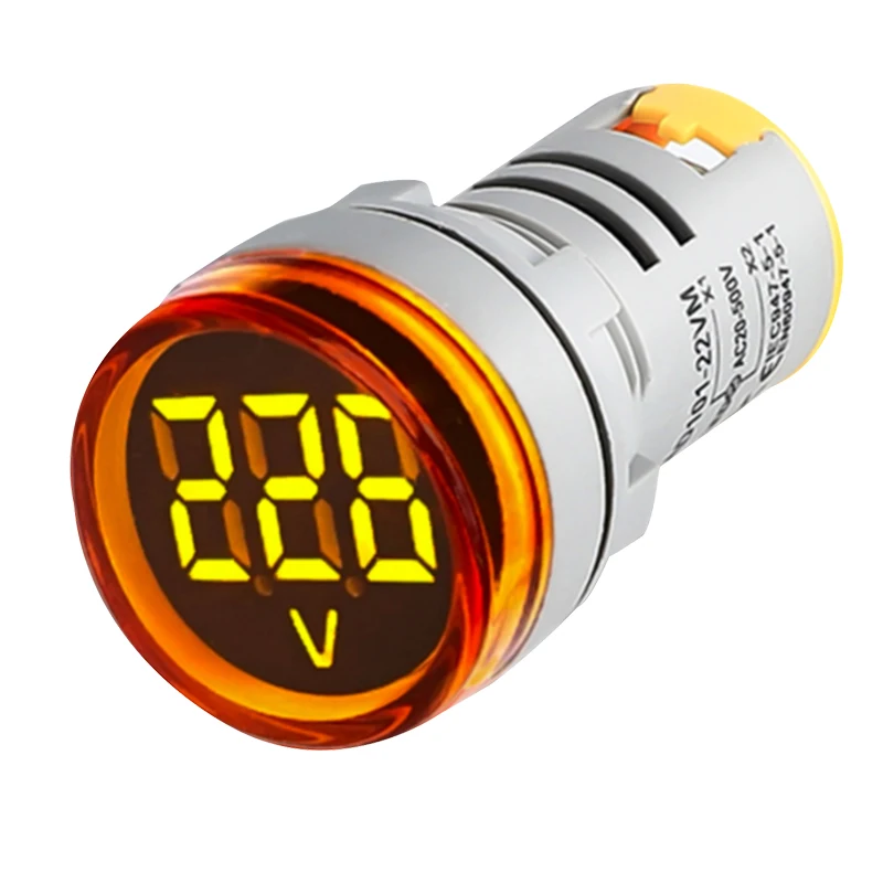 60V-500V AC Voltmeter LED digital display VOLT voltage meter + signal indicator light 110V 120V 220V 240V 380V Monitor