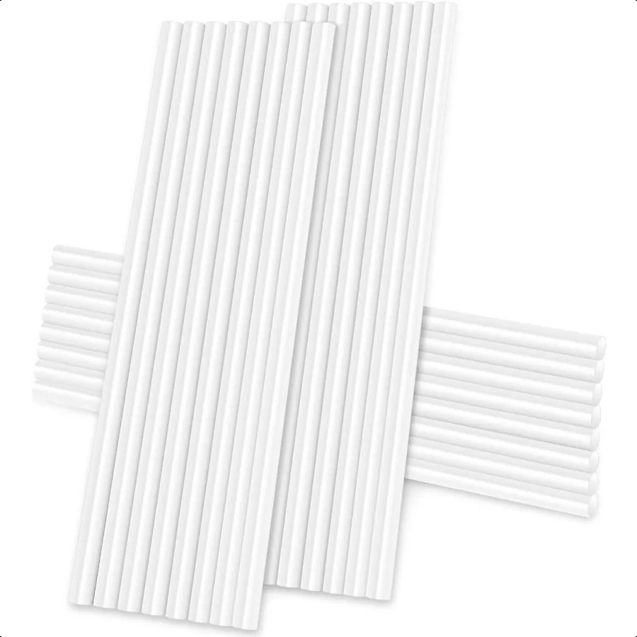 

White Hot Glue Sticks 24PCS Mini Size 0.27 Dia x 8 Long Hot Melt Glue Stick Colored All Temperature Adhesive EVA Glue Sticks fo