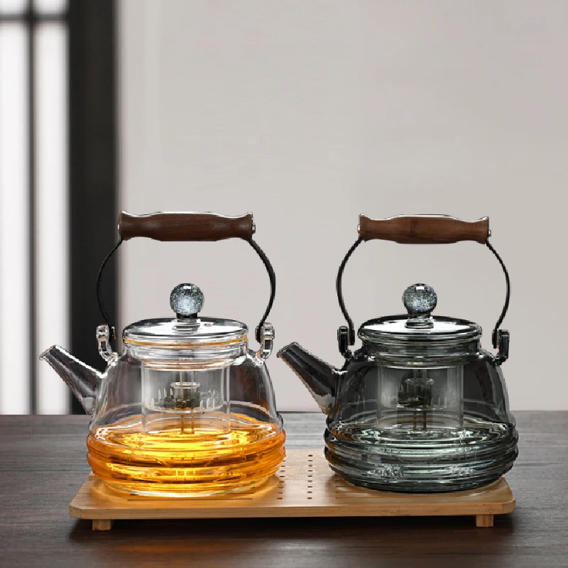 

The Beam Pot for Tea Boiling High Borosilicate Boiling Teapot Large Capacity Teapot Heat Resistant Glass Kungfu Tea Set Teapot