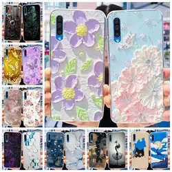 For Samsung A30S A50S Case Soft Silicone Flower TPU Phone Cover For Samsung Galaxy A50 SM-A505F Case Coque Bumper A 30S 50 Funda