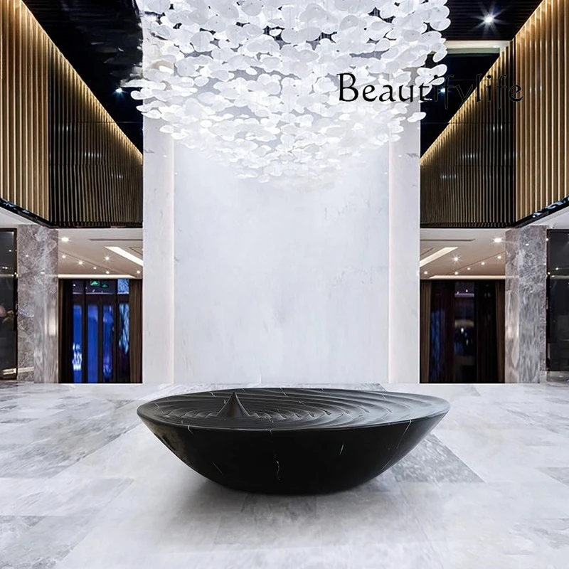Sales office Water ripple sculpture ornament Hotel lobby foyer Large creative floor decoration