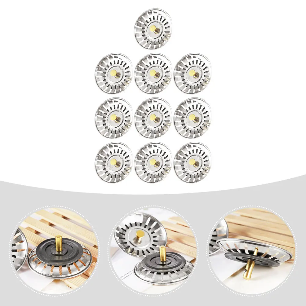 

10Pcs Kitchen Sink Drain Cover Stainless Steel Quality Material Prevent Blockage Leakage Easy Install Home Sink Accessories