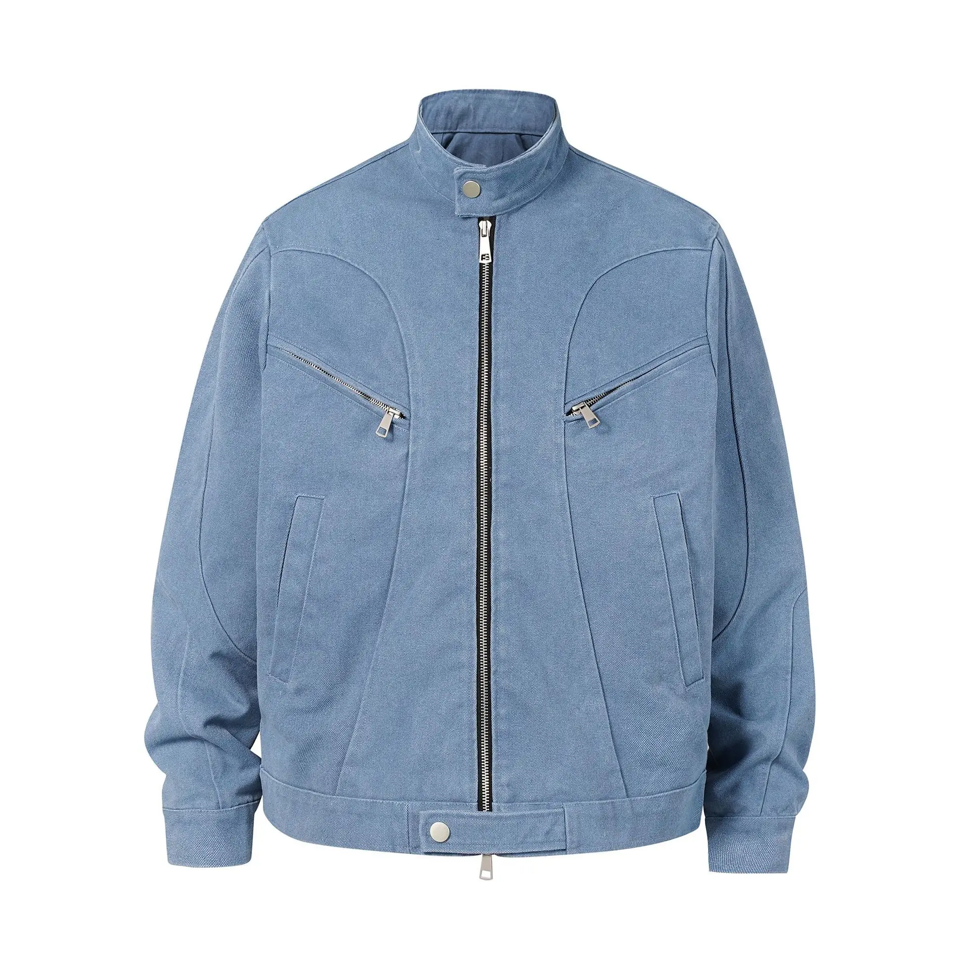 

MAQVOB Men Canvas Jean Jacket Washed Luxury Apparel Street Wear Wholesale Euro US Size Muti Pocket Spring Autum Bomber Jacket