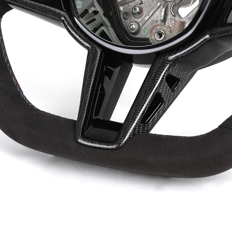 Without Button Full Leather LCI Steering Wheel for bmw  G01 X5 G05 G20 G22 G30 M2 G87 M3 G80 M4 G82 G42 M5 F90 F80 F82 M240i view 4