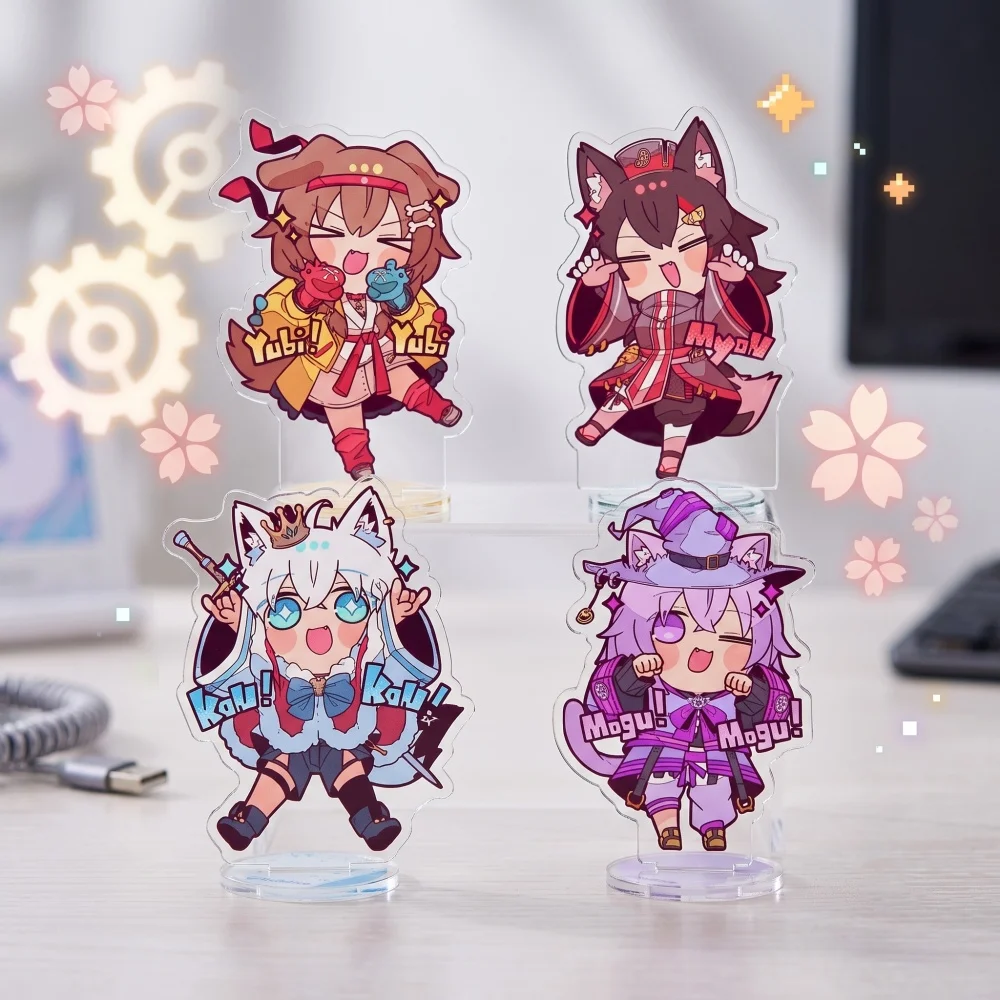 Hololive Gamers Anime Acrylic Standee Inugami Korone Nekomata Okayu Shirakami Fubuki Kawaii Chibi Figure Desktop Decor Keychain