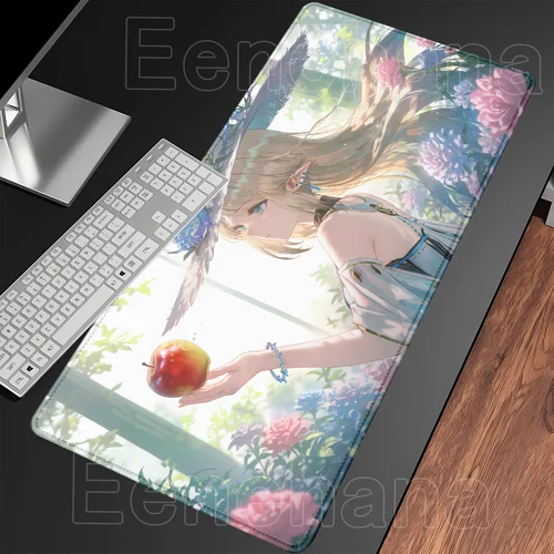 Imagen 2 del producto Alfombrilla de ratón Wuthering Waves Cartethyia con impresión HD para jugadores de ordenador, alfombrilla de ratón antideslizante con borde de bloqueo XXL90x40cm, teclado, alfombrilla de escritorio para PC