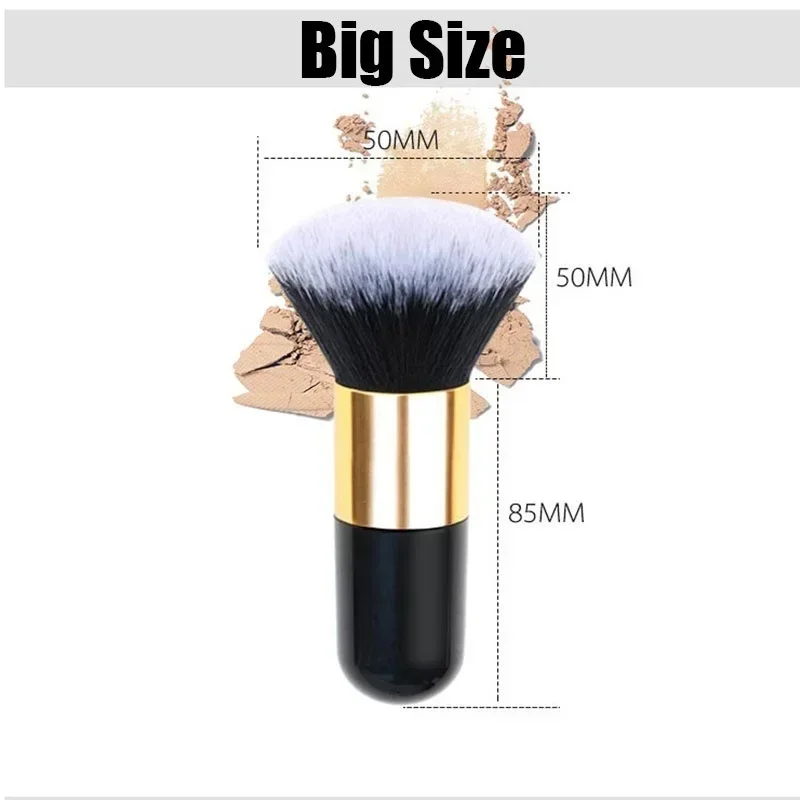 1pc Large Round Handle Multifunctional Makeup Brushes Girl Black Professional Powder Foundation Blush Brush Cosmetic Accessories