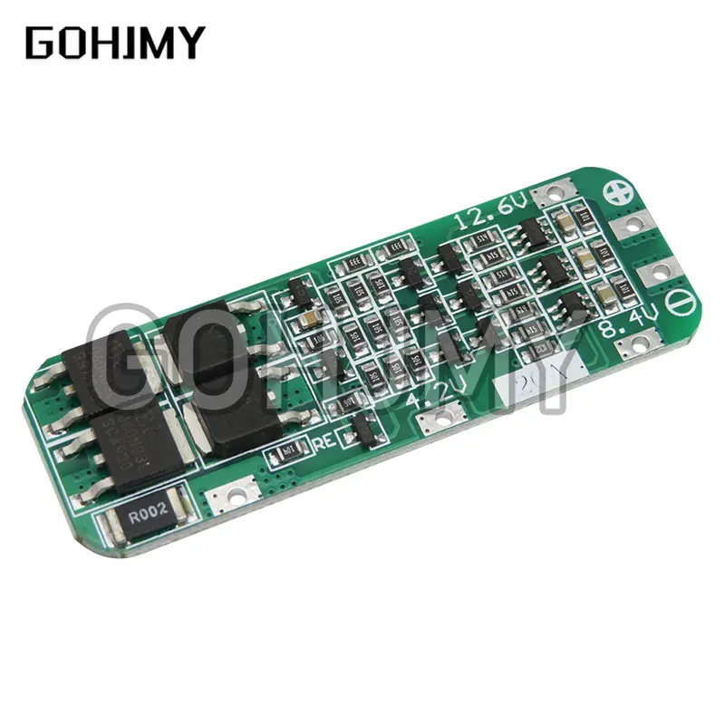 

3S 20A литий-ионная батарея 18650, зарядное устройство, печатная плата, плата защиты BMS для двигателя дрели, 12,6 В, модуль Lipo Cell 64x20x3,4 мм