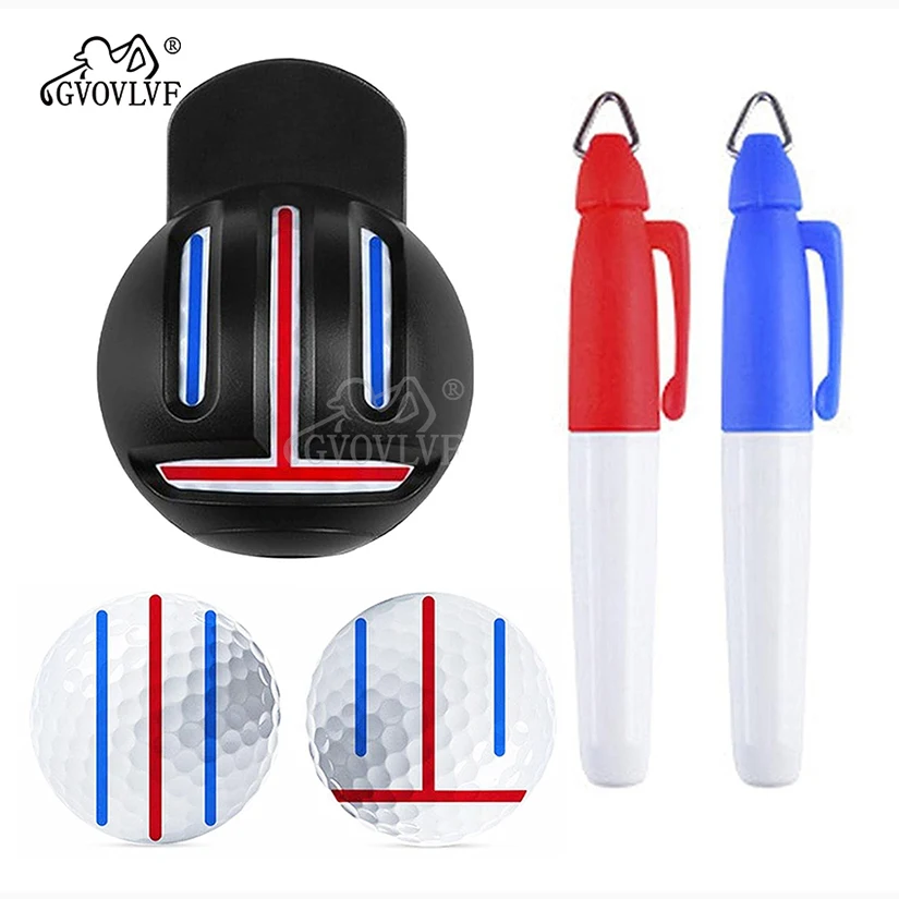 Golf Marker Hand Tools with pens Golfing Marker Tool Alignment Kit with Marker Pen Golfs Balls Drawing Line Tool Golf Accessorie