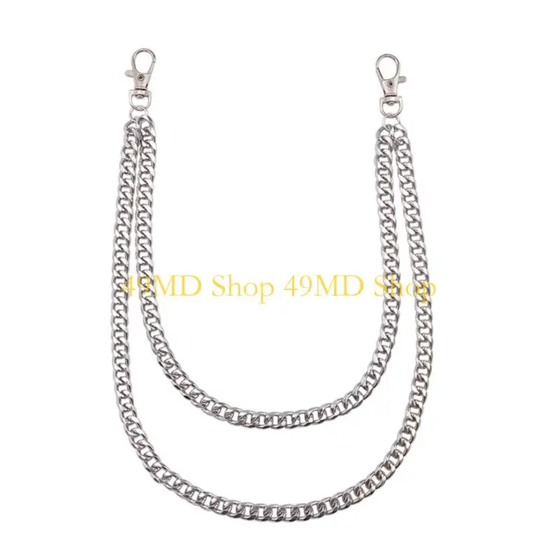49MD Pants Wallet Chains for Men Women Heavy Duty Jeans Belt Pocket Chains with Lobster Clasp Stylish Metal Bag Chain