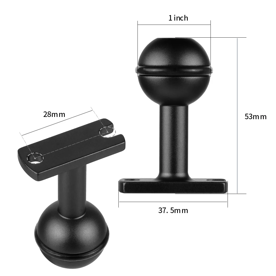 1-Zoll-Kugelkopf-Montageadapter auf 1/4 M5-Schraube für GoPro 13 für DJI Osmo360 Kamera zum Tauchen, Fülllicht-Armfach – Detail 21
