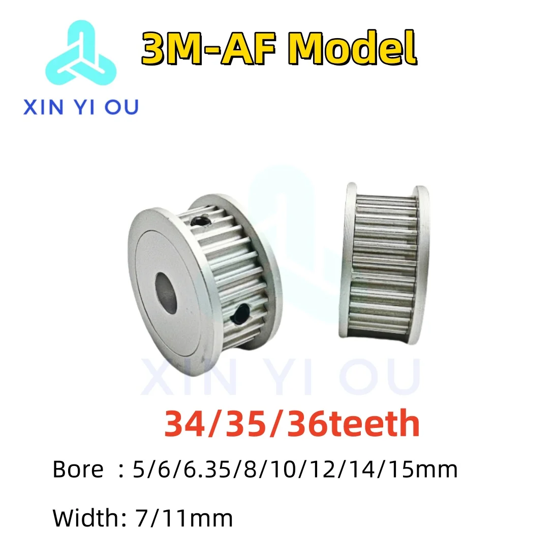 HTD 3M Timing Pulley 34/35/36teeth-AF Type Bore 4/ 5/6/6.35/8/10/12/14/15mm  Belt Width7/11mm 3M Synchronous Wheel