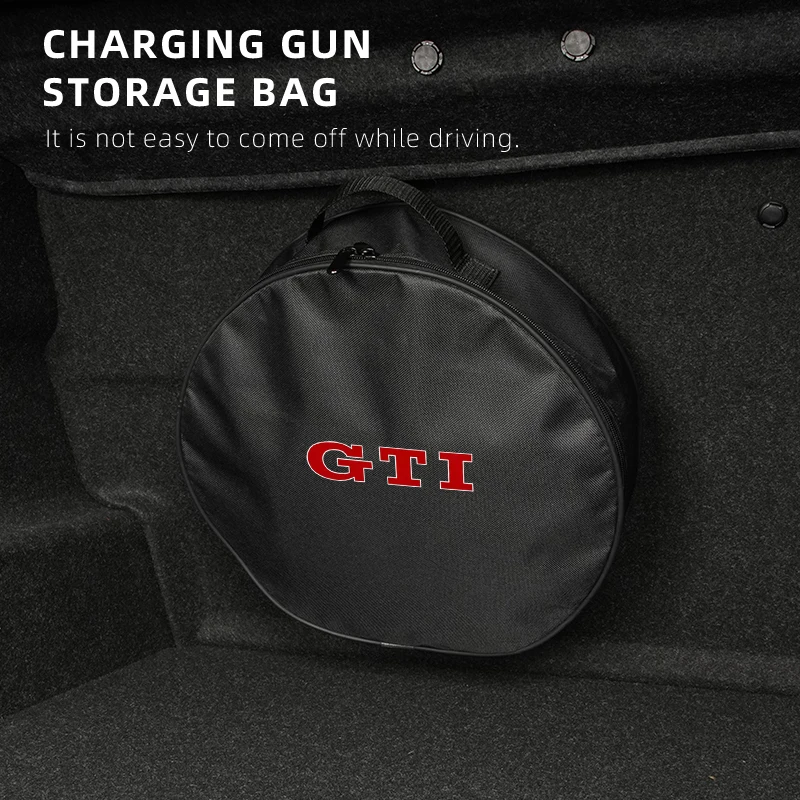 Car Charge Cable Storage Box Charging Gun Organiser Auto Tools Organizer For VW GTI Golf Jetta Passat mk4 mk5 mk6 Golf 5 Sagitar