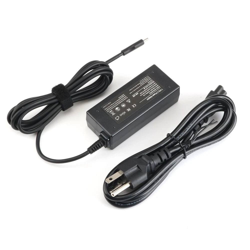 45W Type-C USB-C AC Adapter Charger For HP Chromebook 14 14A TPN-CA20 TPN-DA15 US plug