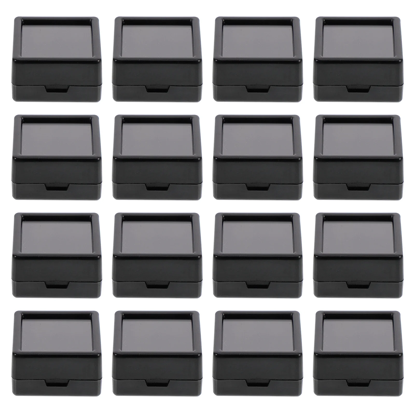 24 Pcs Jewelry Case with Lid Display Organizer Small Boxes Lids Transparent Gems Gemstone