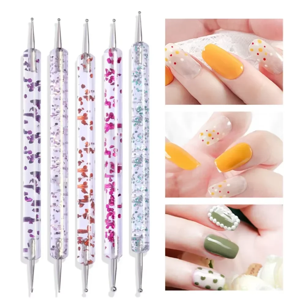 5Pcs Nail Art Dotting Pen Set Multifunctional Nail Design Drawing Rhinestone Picking Decor Tools