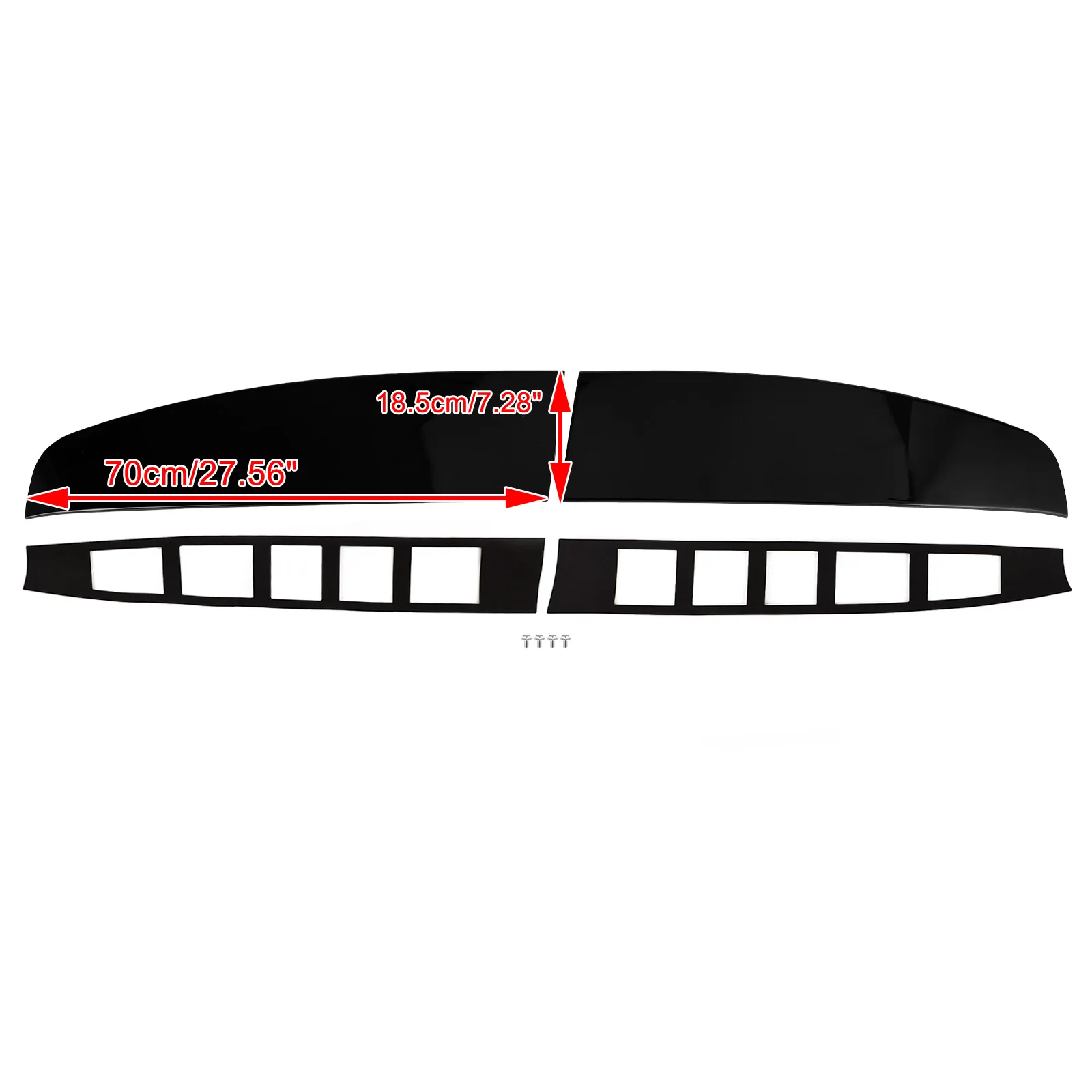 Gloss Black Rear Twin Barn Door Roof Spoiler For Ford Transit Custom 2012-2023