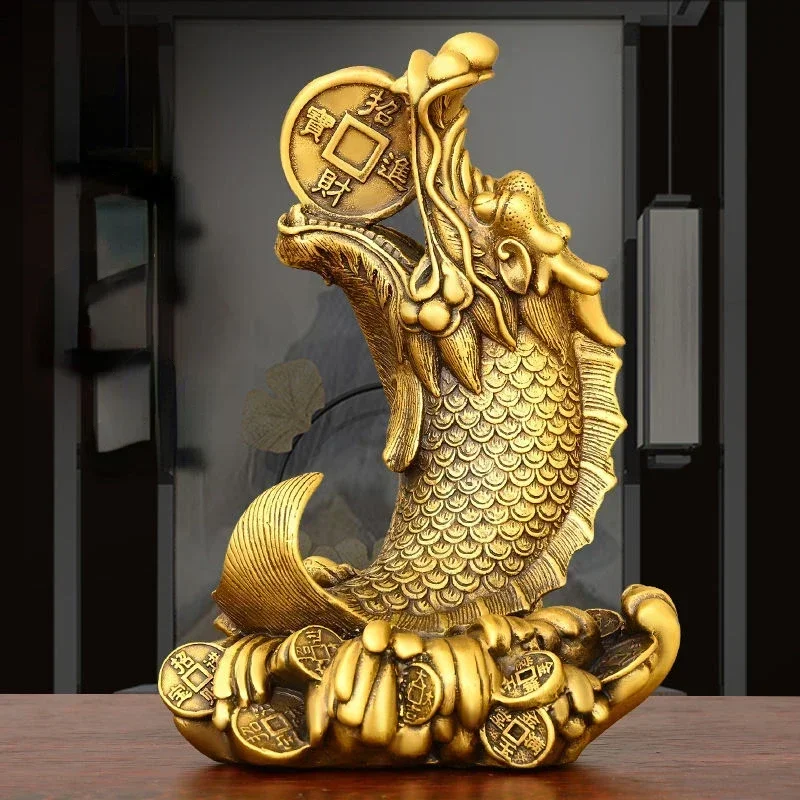feng-shui-chanceux-cuivre-invite-richesse-tete-de-dragon-poisson-maison-salon-bureau-decor