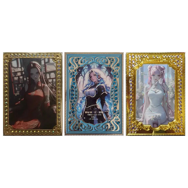 Anime ONE PIECE Rare Diamond Metal Collectible Card Robin Monet Vivi Reiju Shirahoshi Hancock Nami Toys for boy Birthday Present