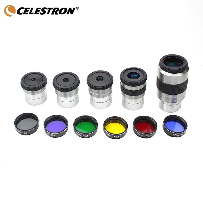 Celestron OMNI 6mm 9mm 12mm 15mm 32MM Eyepiece 12# 25# 38A 56# 80A ND96-0.6 6pcs Color Filters Set For Astronomical Telescopes