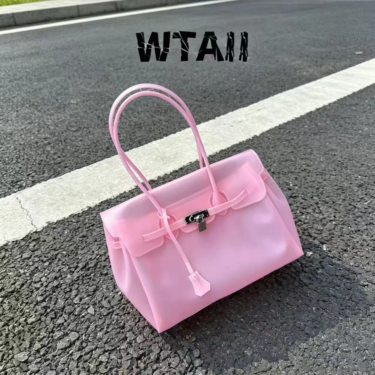 New TPU Transparent Jelly Bag Dopamine Candy Color Large Capacity Tote Underarm Shoulder Handbag Summer Beach Holiday Daily Gift view 6