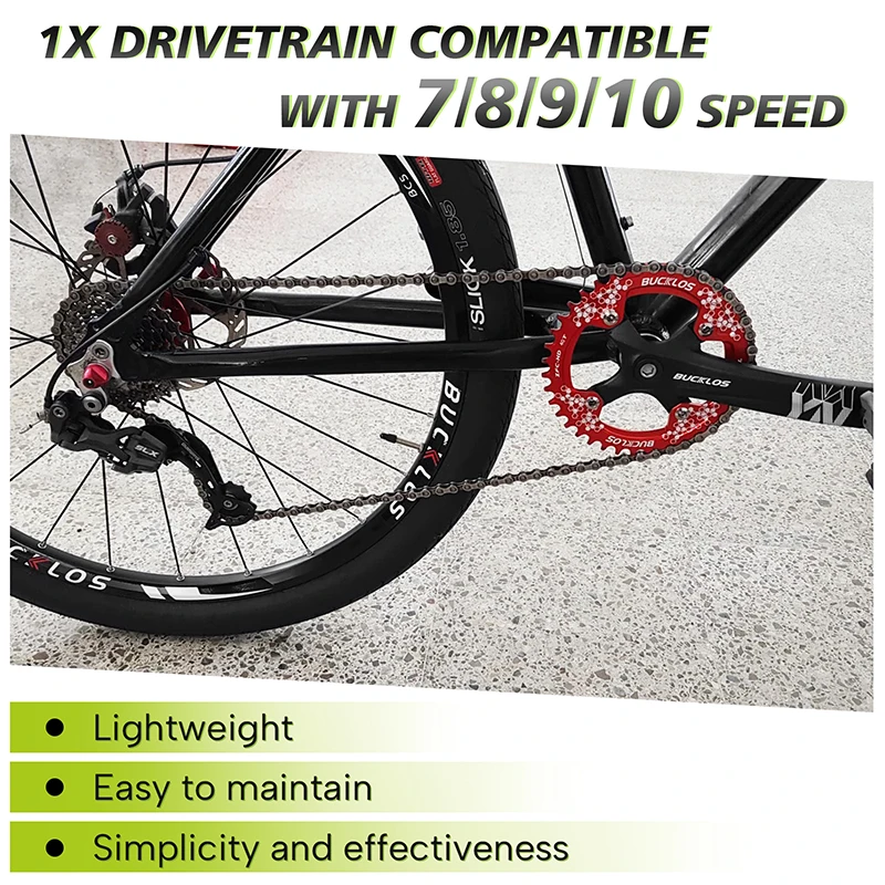 BUCKLOS 104 BCD Kurbelgarnitur Mountainbike-Kurbelgarnitur 8/9/10/11-fach 104BCD Fahrrad-Vierkantkurbel MTB-Kettenblatt 30T 32T 34T 36T 38T – Detail 7