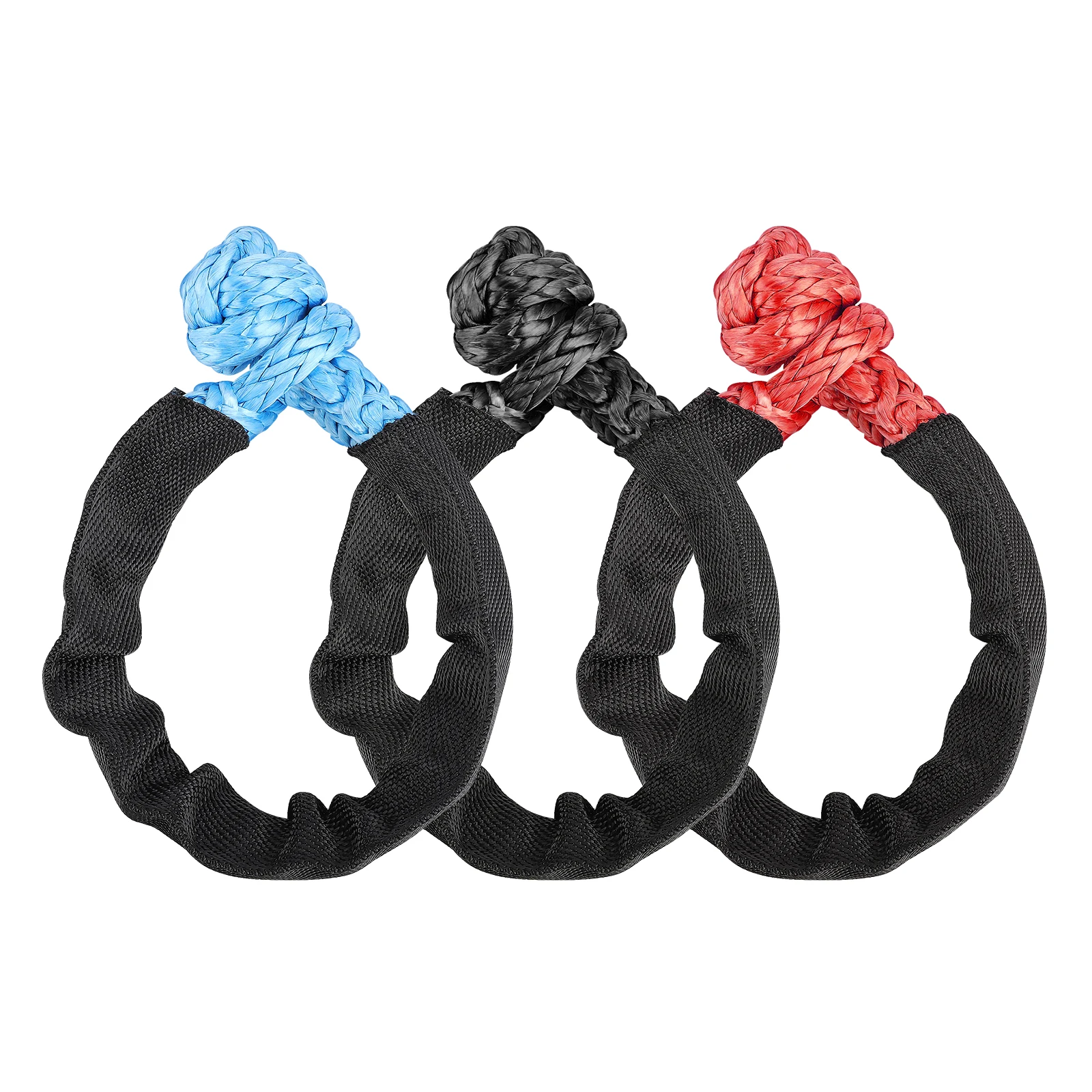 41000 رطل لينة تكبل حبل اصطناعي الثقيلة الطرق الوعرة 4X4 سحب تكبل حزام مع كم واقية لسيارة جيب شاحنة SUV #6