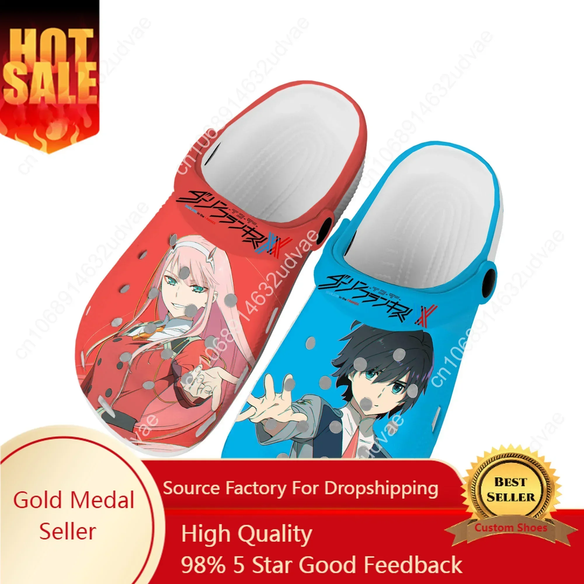 

DARLING In The FRANXX Home Clogs Custom Water Shoes Mens Womens Teenager Shoe Garden Clog Beach Hole Slipper Casual Slippers