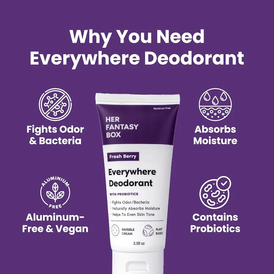 Everywhere Deodorant with Probiotics Berry Scent AluminumFree Naturally Absorbs Moisture Fights Odor Bacteria SkinImproving For
