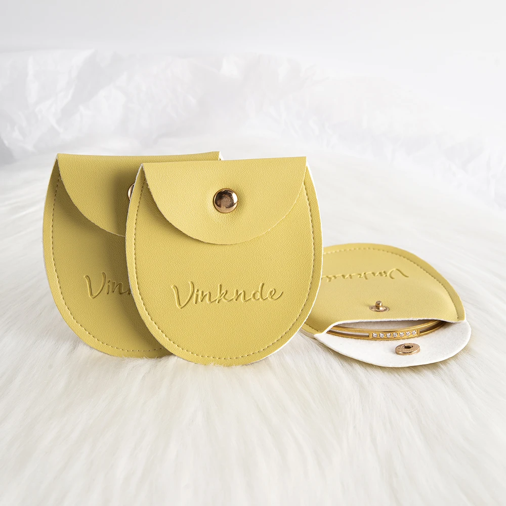 تخصيص بو الجلود البسيطة التعبئة حقيبة حلقة القرط قلادة المفاجئة زر الحقيبة والمجوهرات مع شعار الزفاف عيد الميلاد المنظم #5