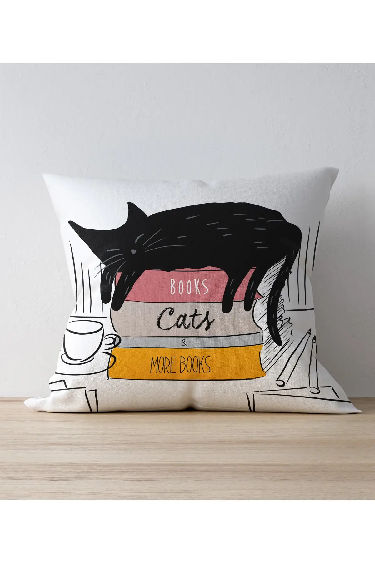 

Pillow Case-Books Cats Themed 2021 - 2022 Home Decoration