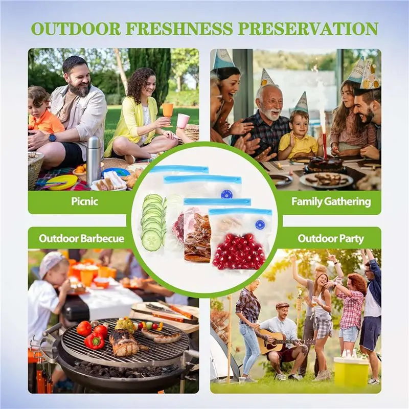 【ALLOWANCE】2X ماكينة تفريغ الهواء للأغذية - موفر طعام محمول لاسلكيًا مع 10 قطع من أكياس السدادة، لحفظ الطعام والحفاظ على الطعام #6