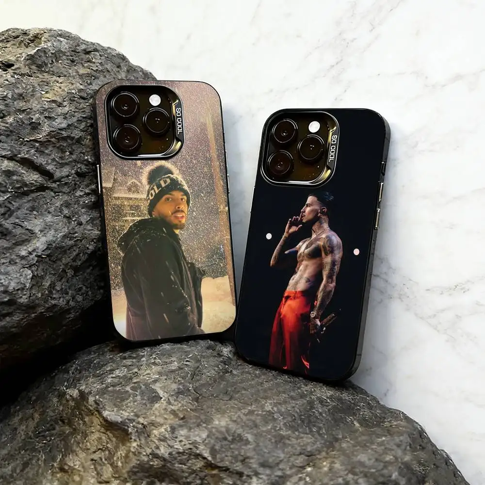 

Singer R-Rauw Alejandro Phone Case For iPhone 17,16,15,14,13,12,11 Plus,Pro Max,XS,Colorful Silver Black Cover